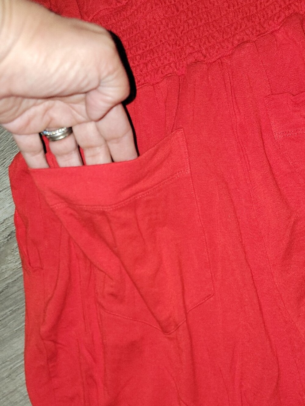 CAbi Bright Red Halter Wide-Leg Jumpsuit - Picture 7 of 9